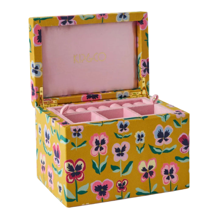 Kip & Co Pretty Pansy Travel Velvet Jewellery Box