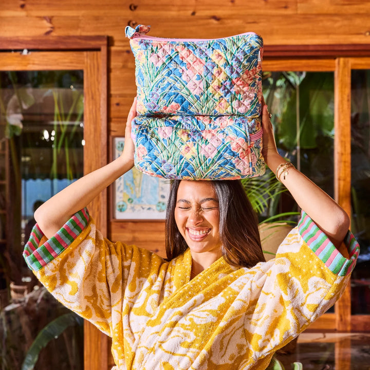 Kip & Co x Anna Spiro Gladiolus Quilted Cotton Toiletry Purse