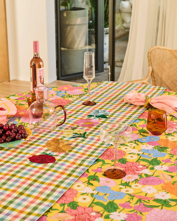 Kip & Co Sweet Flowers Tartan Table Runner