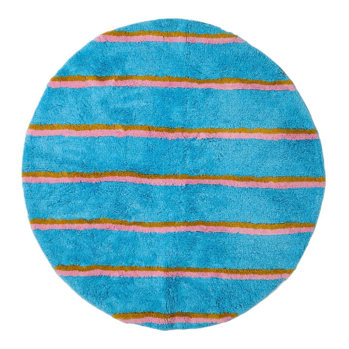 Kip & Co Aegean Stripe Round Bath Mat