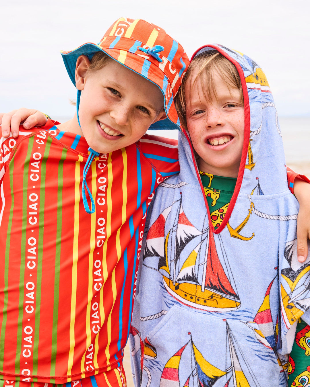 Kip & Co Hey Sailor Printed Kids Terry Poncho