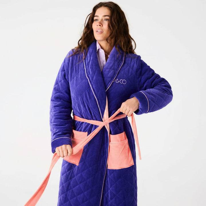 Kip & Co Mulberry Pie Quilted Velvet Robe