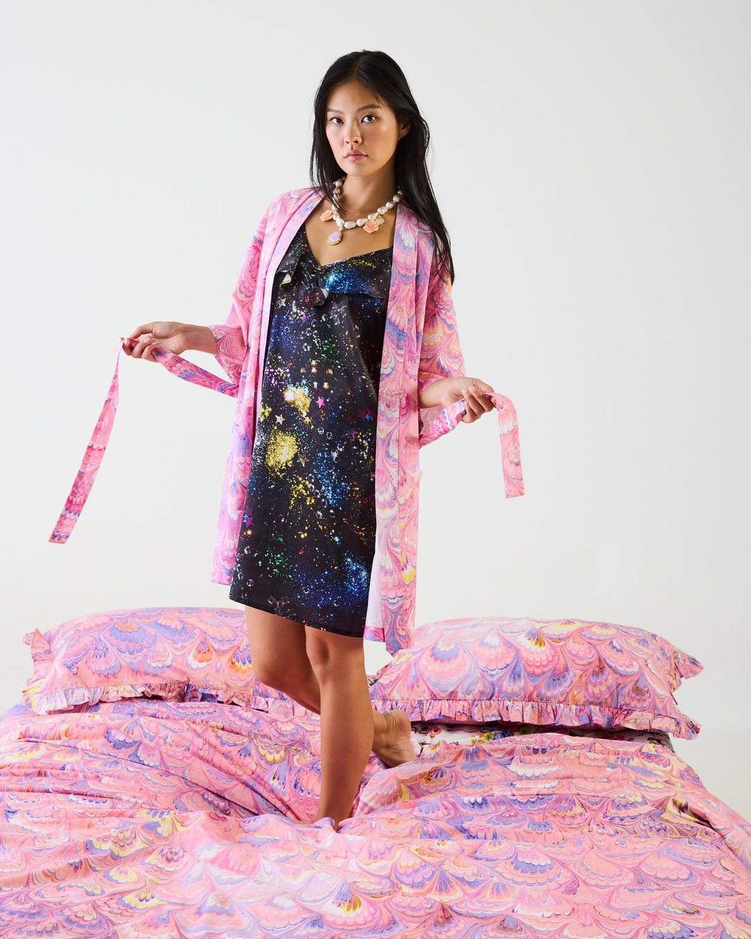 Kip & Co x Romance Was Born Cosmic Marble Organic Cotton Pillowcases