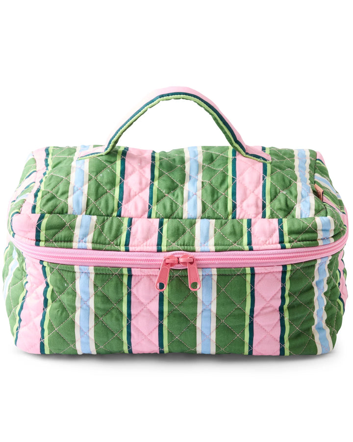 Kip & Co Cactus Stripe Quilted Cotton Toiletry Case