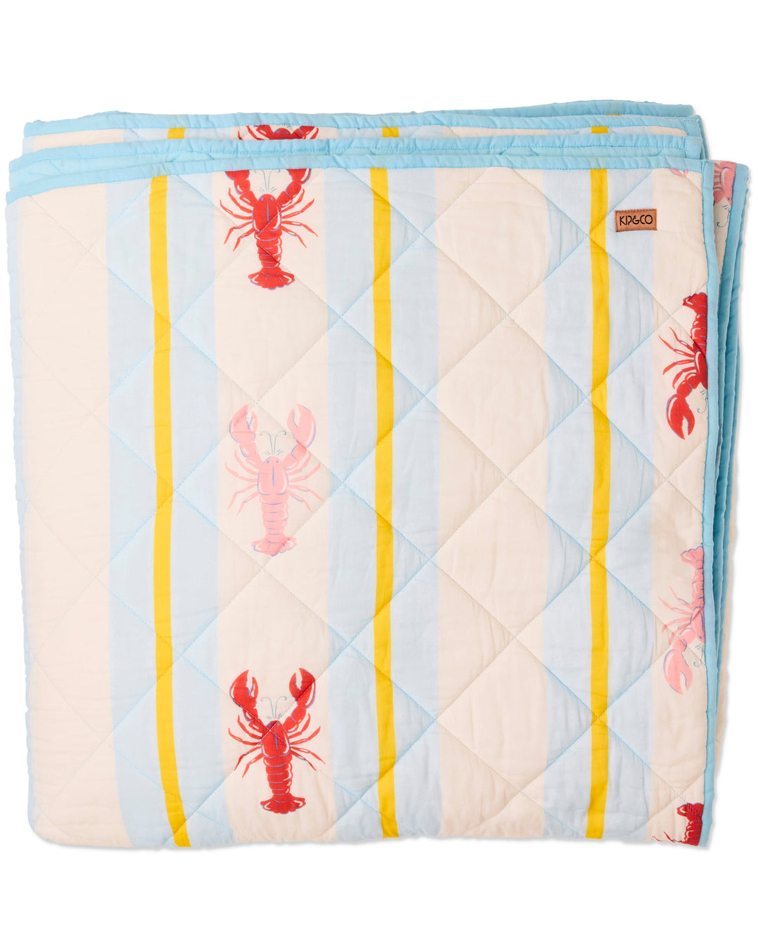 Kip & Co Lobster Fan Club Organic Cotton Quilted Bedspread