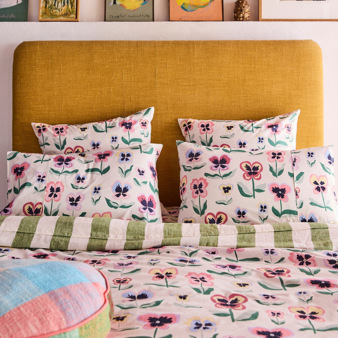 Kip & Co Pretty Pansy Organic Cotton Pillowcases