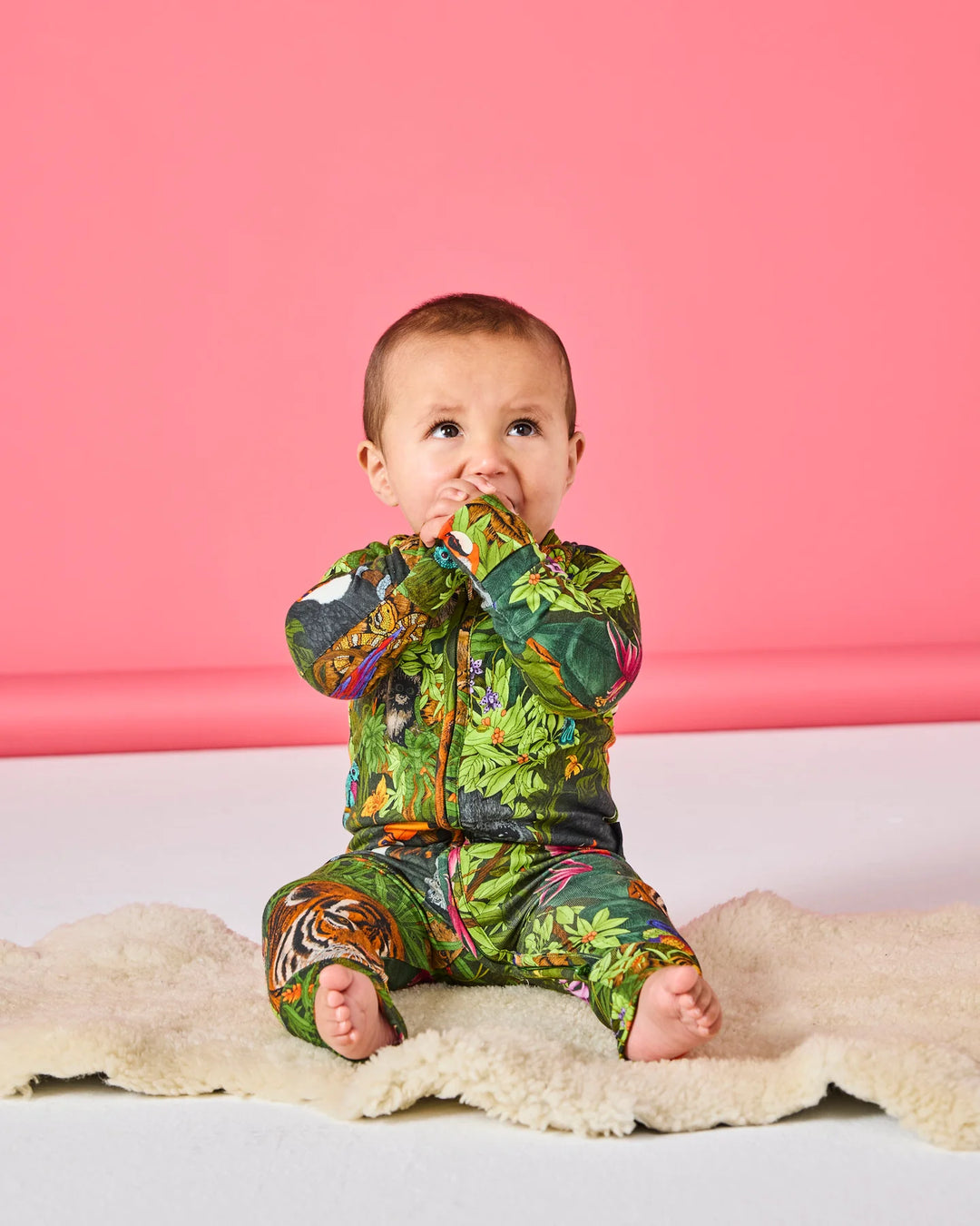 Kip & Co Jungle Life Organic Long Sleeve Zip Romper