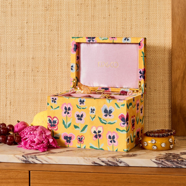 Kip & Co Pretty Pansy Travel Velvet Jewellery Box
