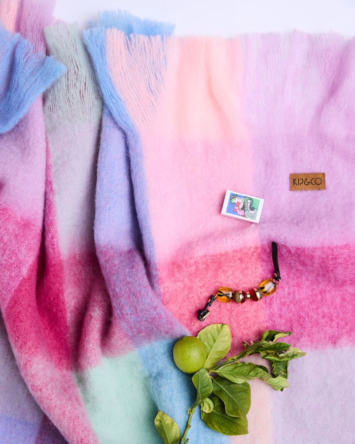 Kip & Co Candy Clouds Tartan Cosy Blanket