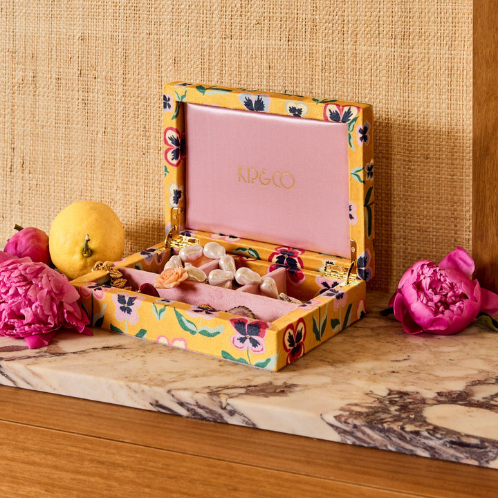 Kip & Co Pretty Pansy Travel  Velvet Jewellery Box Small