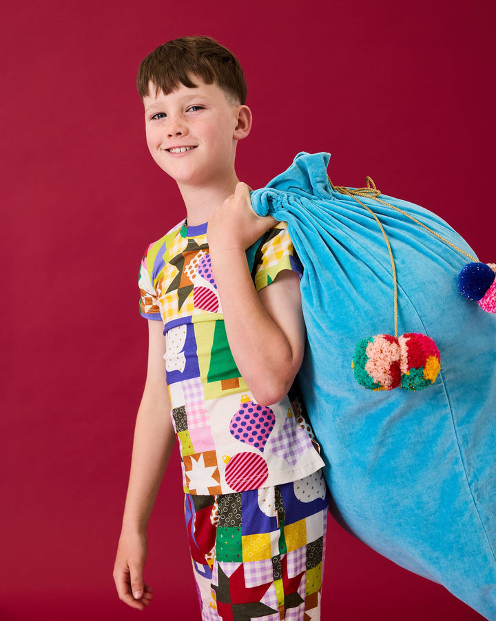Kip & Co Blue Bells Velvet Santa Sack