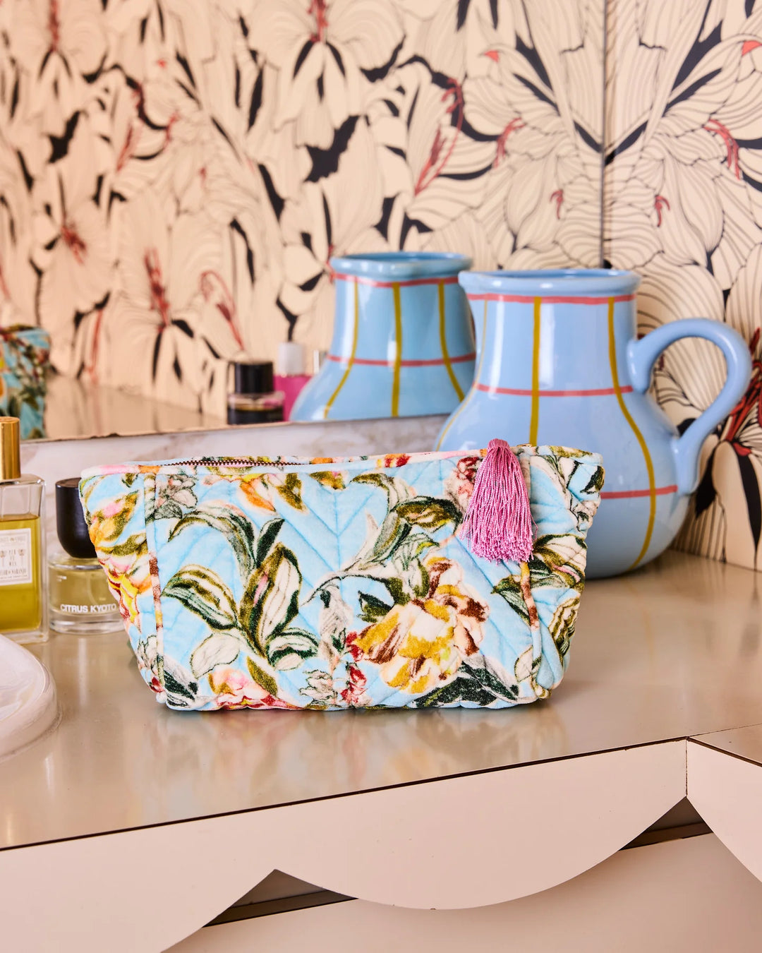 Kip & Co Somerset Blue Velvet Toiletry Bag