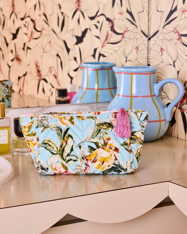 Kip & Co Somerset Blue Velvet Toiletry Bag
