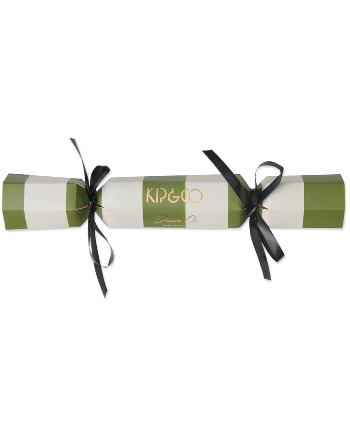 Kip & Co Moss Stripe Velvet Eye Mask