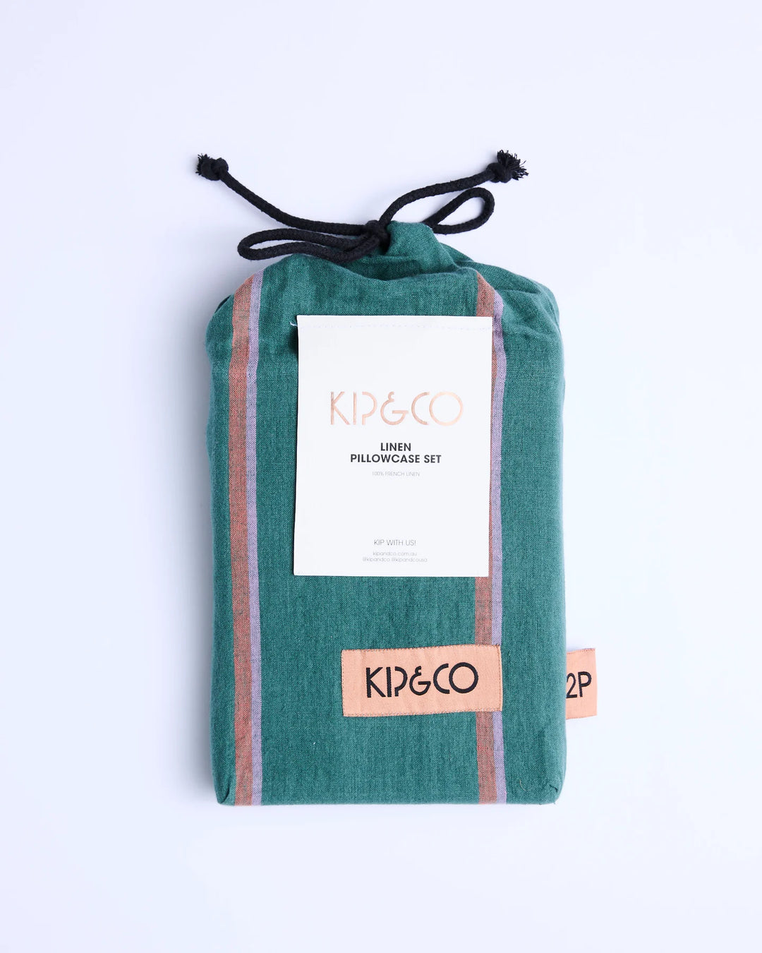 Kip & Co Wakame Crush Stripe Linen Pillowcases