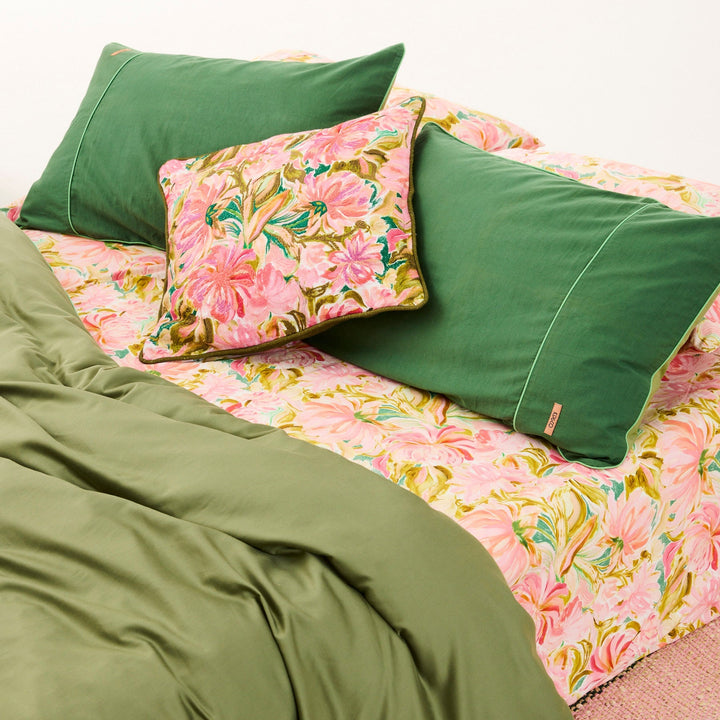 Kip & Co Warm Floral Breeze Embroidered Cushion