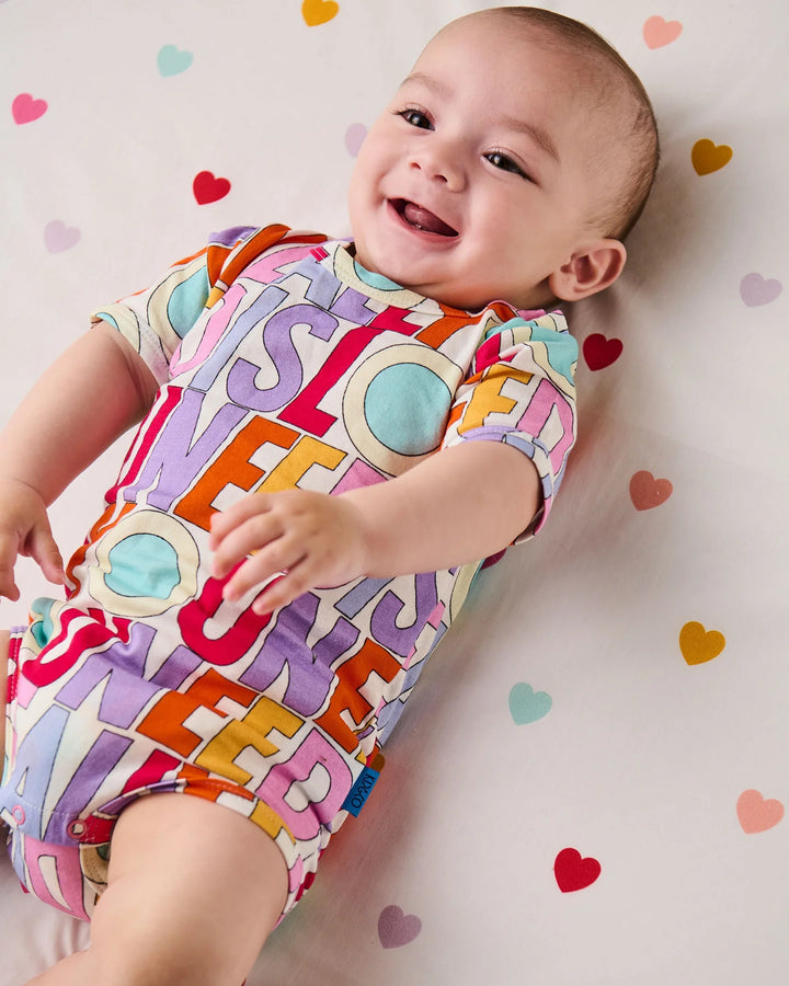 Kip & Co x The Beatles All You Need Is Love Organic Short Sleeve Romper