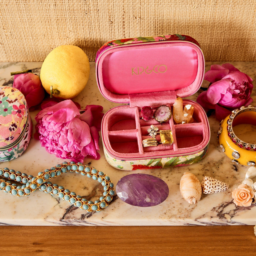Kip & Co Australian Bush Blossom Velvet Jewellery Box