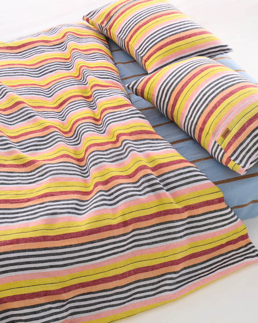 Kip & Co Como Stripe Linen Fitted Sheet