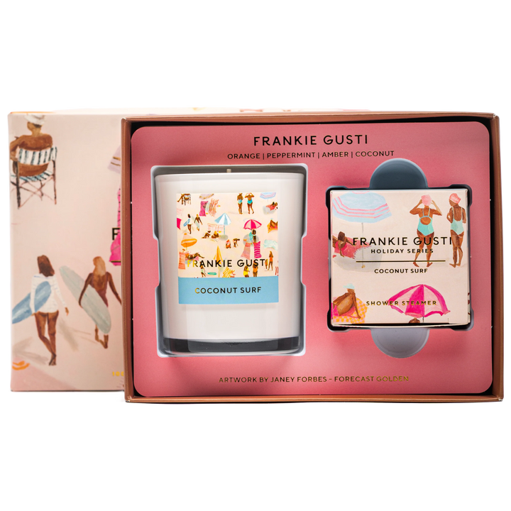 Frankie Gusti Holiday Series Candle + Steamer Duo - Coconut Surf
