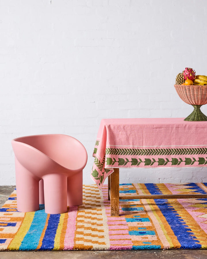 Kip & Co Flower Chain Embroidered Tablecloth