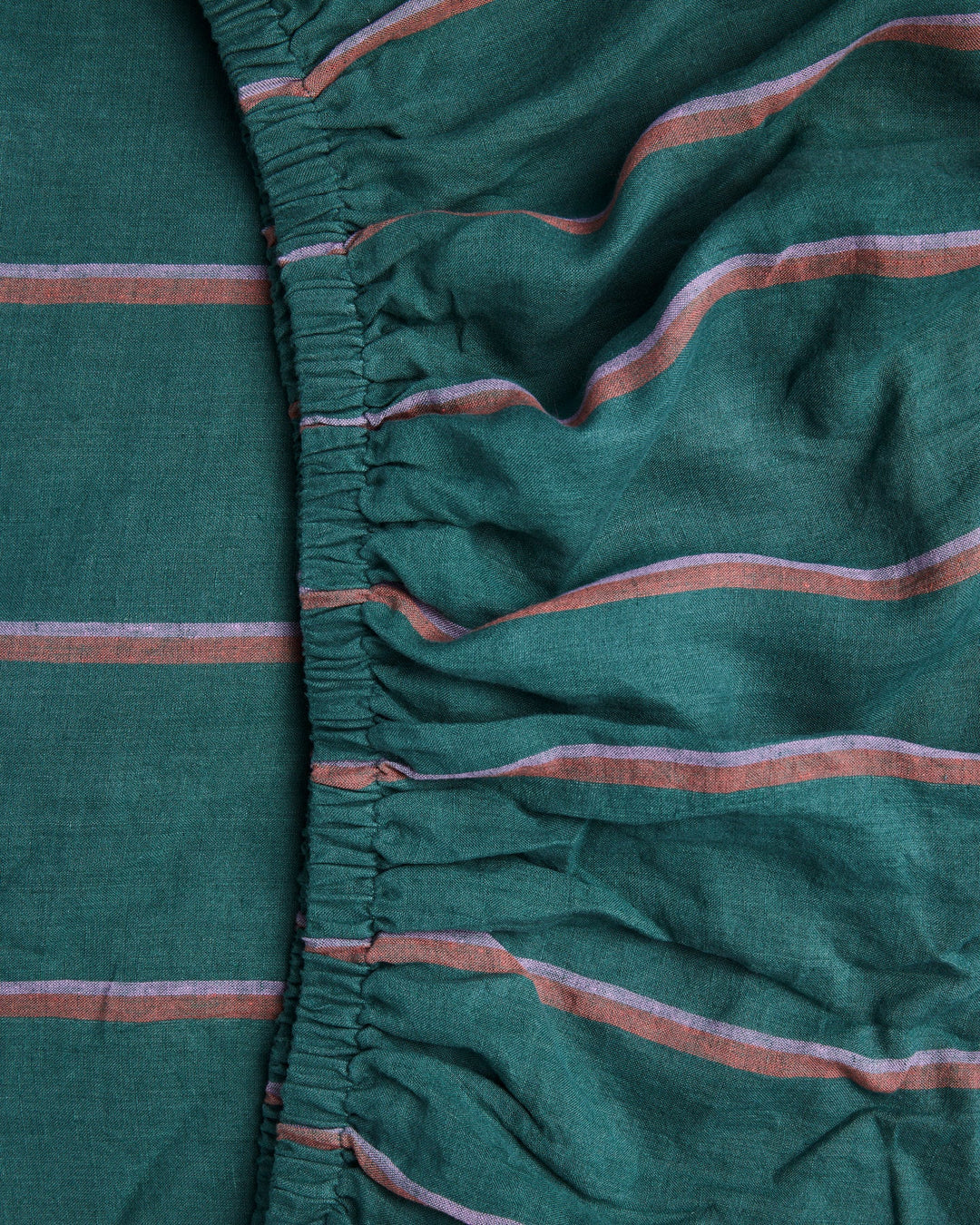Kip & Co Wakame Crush Stripe Linen Fitted Sheet