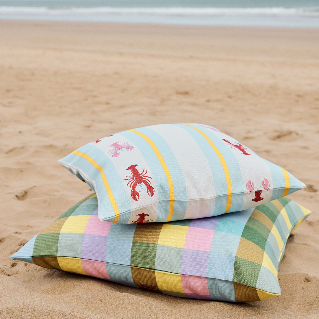 Kip & Co Sorbet Tartan Outdoor Cushion