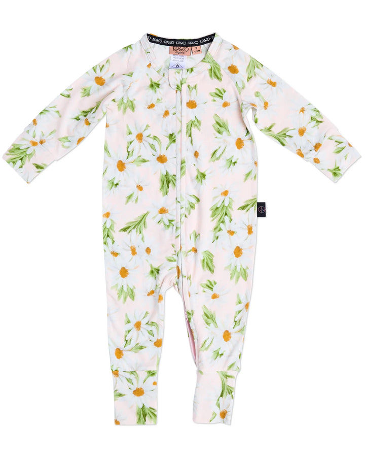 Kip & Co Sweet Daisy Organic Long Sleeve Zip Romper