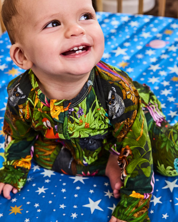 Kip & Co Jungle Life Organic Long Sleeve Zip Romper