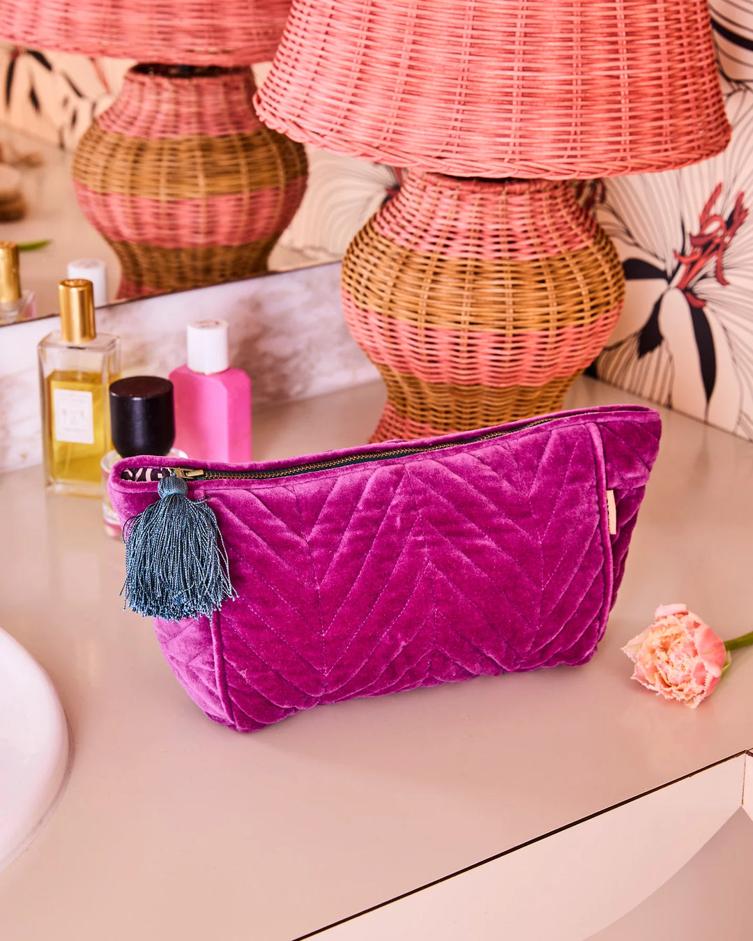 Kip & Co Wild Grape Velvet Toiletry Bag