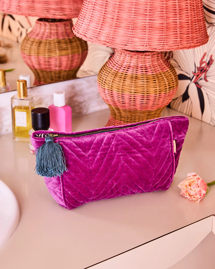 Kip & Co Wild Grape Velvet Toiletry Bag