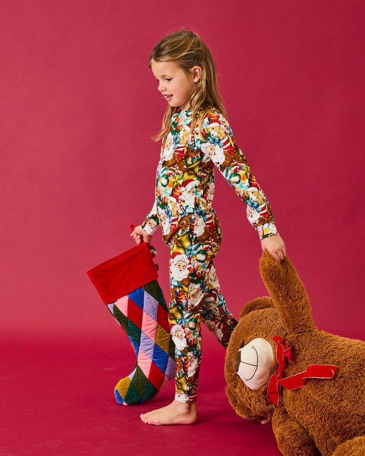 Kip & Co Jolly Christmas Harlequin Velvet Stocking