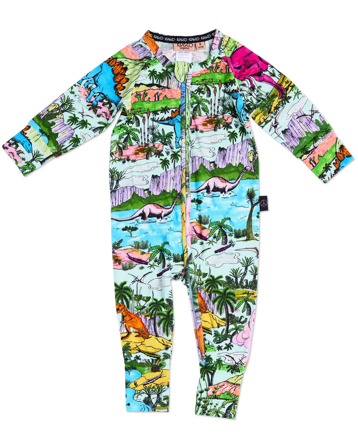 Kip & Co Jurassic Organic Long Sleeve Zip Romper