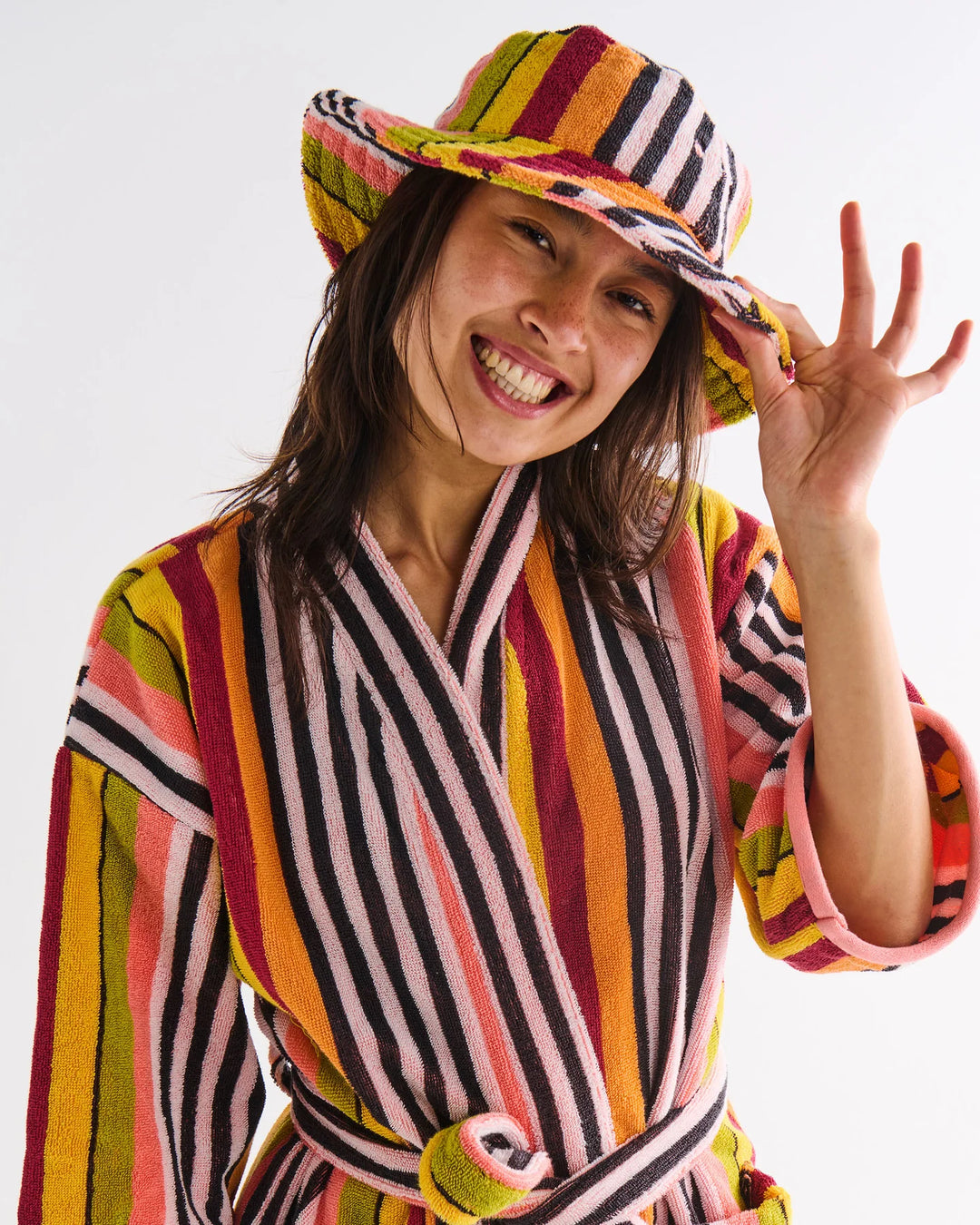 Kip & Co Casablanca Stripe Terry Mini Robe