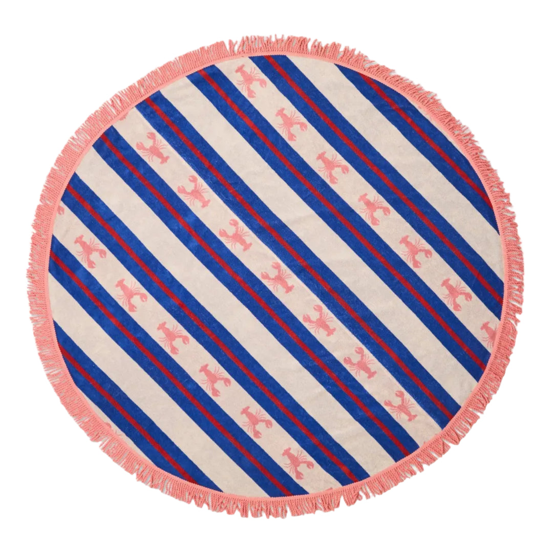 Kip & Co Lobster Fan Club Terry Round Beach Towel
