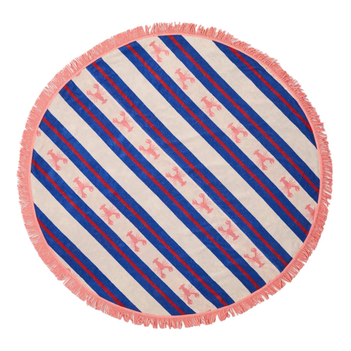 Kip & Co Lobster Fan Club Terry Round Beach Towel
