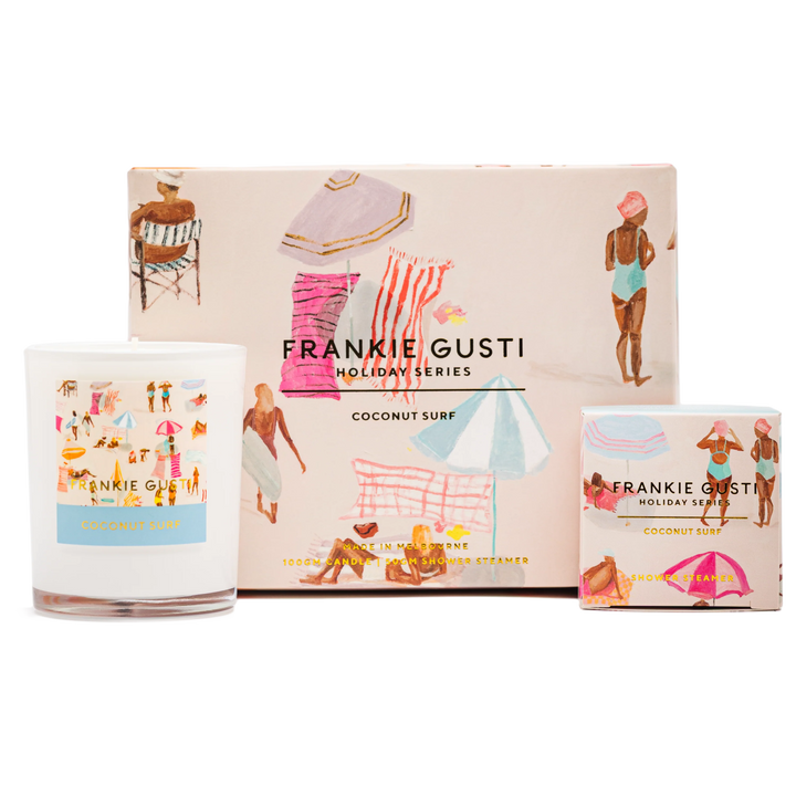 Frankie Gusti Holiday Series Candle + Steamer Duo - Coconut Surf