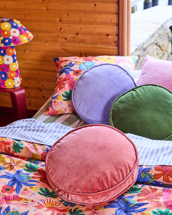 Kip & Co Peach Pie Velvet Pea Cushion