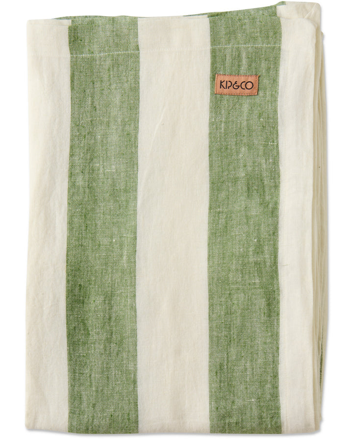 Kip & Co Moss Stripe Tablecloth