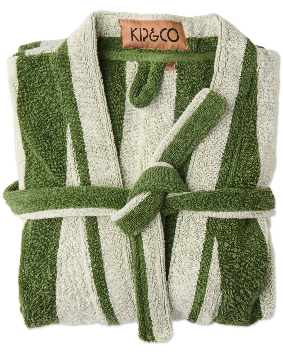 Kip & Co Moss Stripe Terry Bath Robe