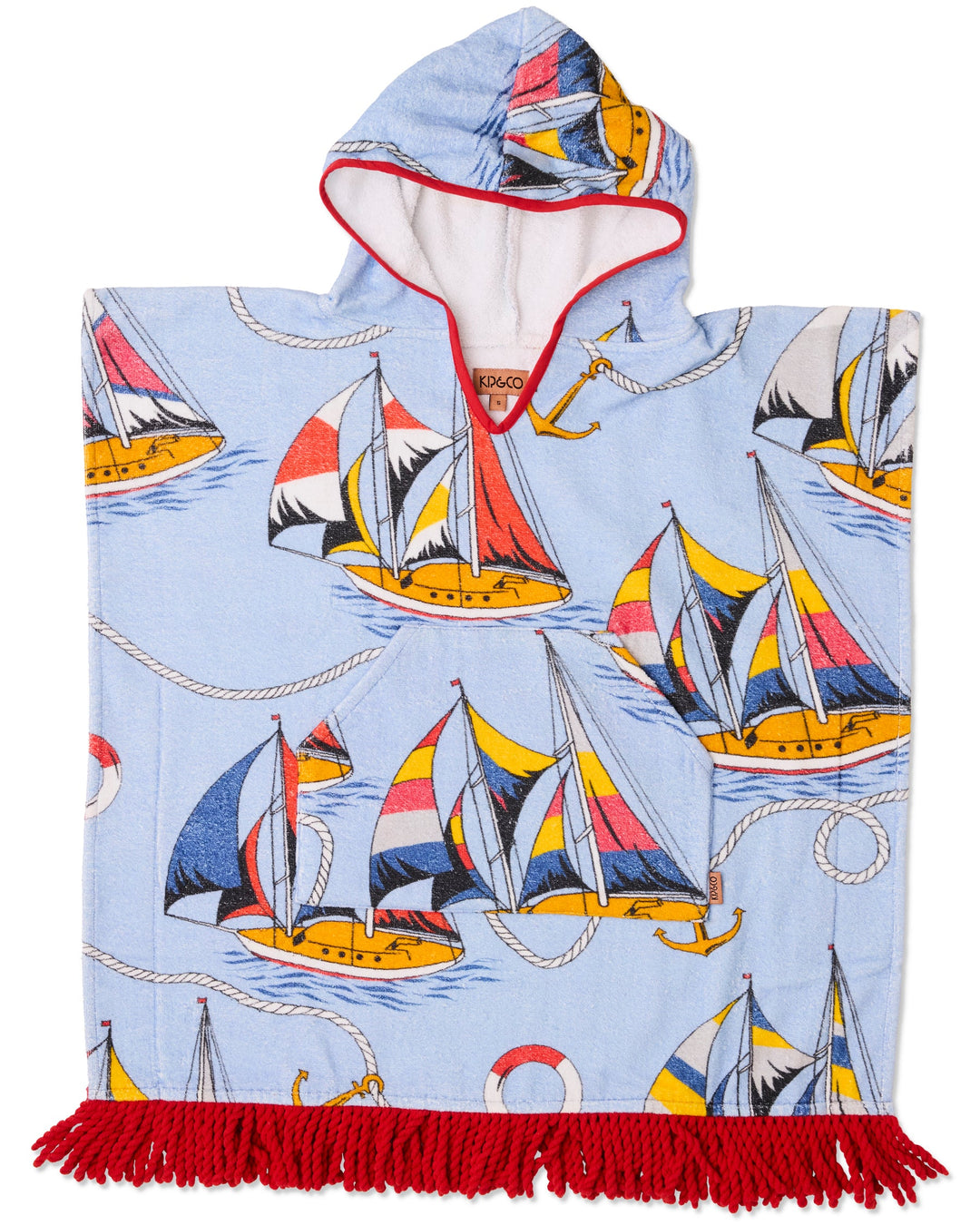 Kip & Co Hey Sailor Printed Kids Terry Poncho
