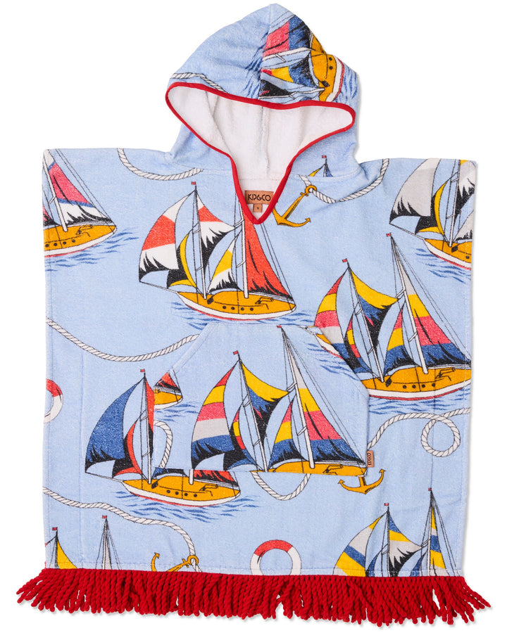 Kip & Co Hey Sailor Printed Kids Terry Poncho