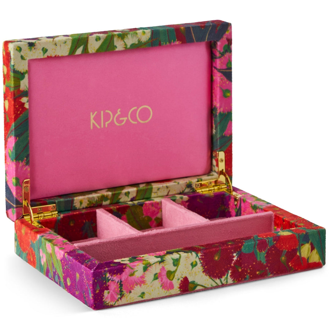 Kip & Co Australian Bush Blossom Velvet Jewellery Box Small