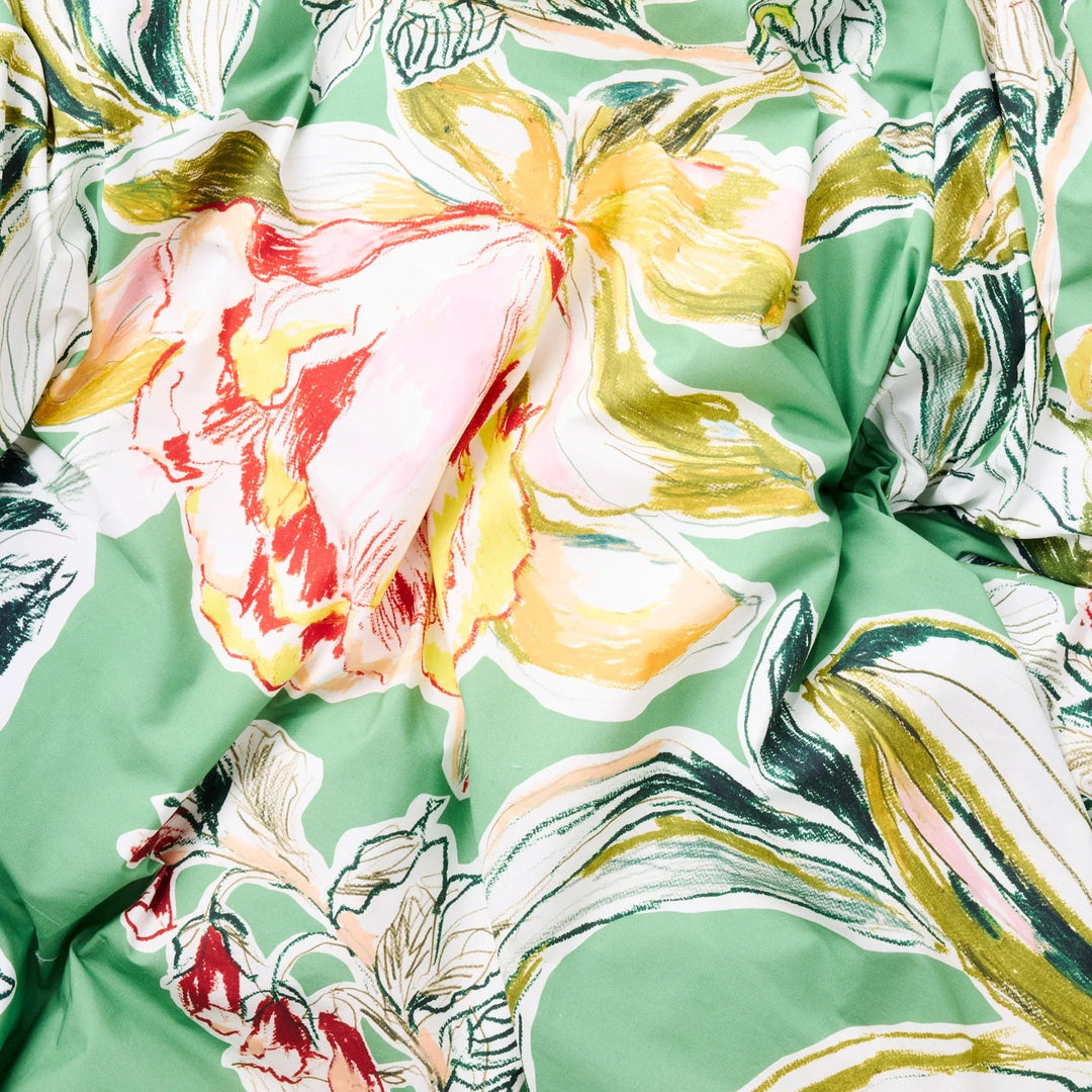 Kip & Co Somerset Green Organic Cotton Fitted Sheet