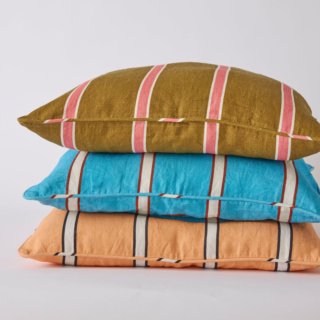 Kip & Co Carob Stripe Upholstery Square Lounge Cushion