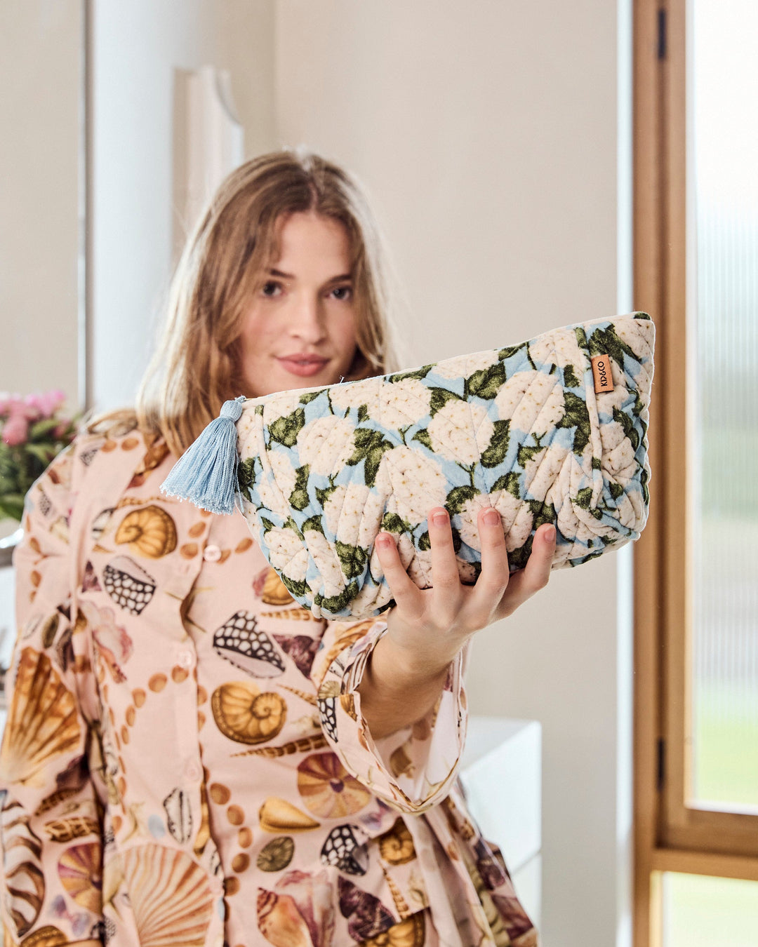 Kip & Co Hydrangea Blue Velvet Toiletry Bag