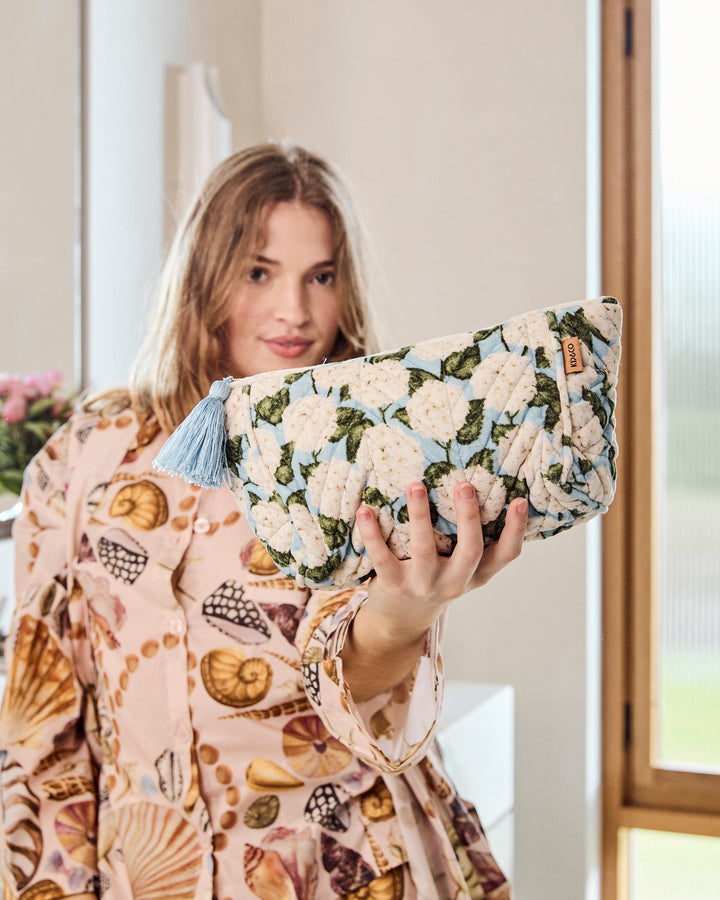 Kip & Co Hydrangea Blue Velvet Toiletry Bag