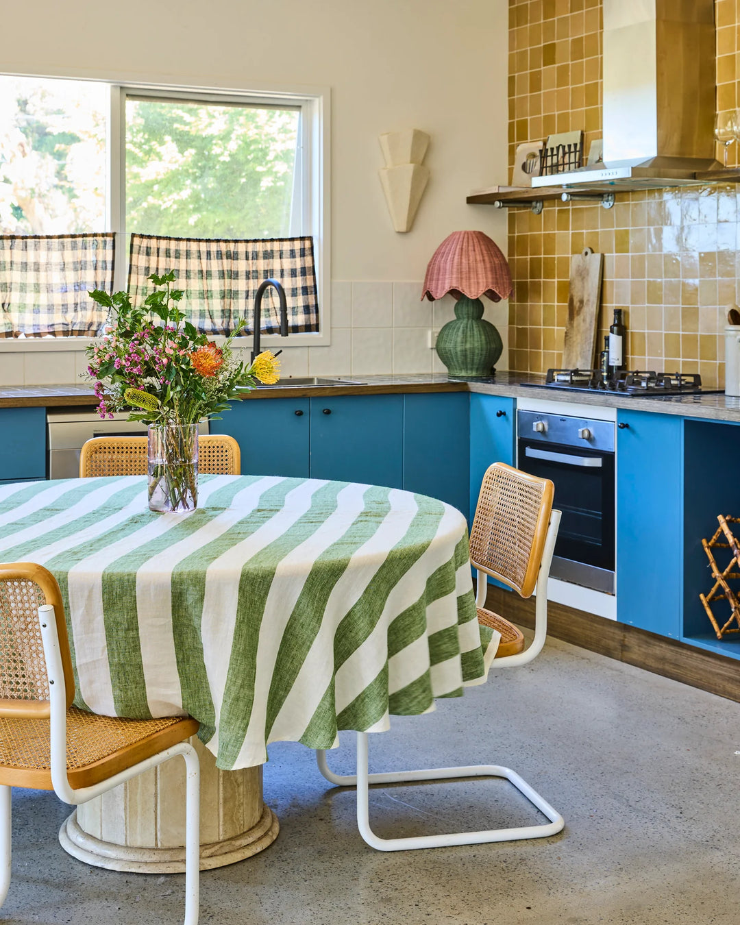 Kip & Co Moss Stripe Tablecloth