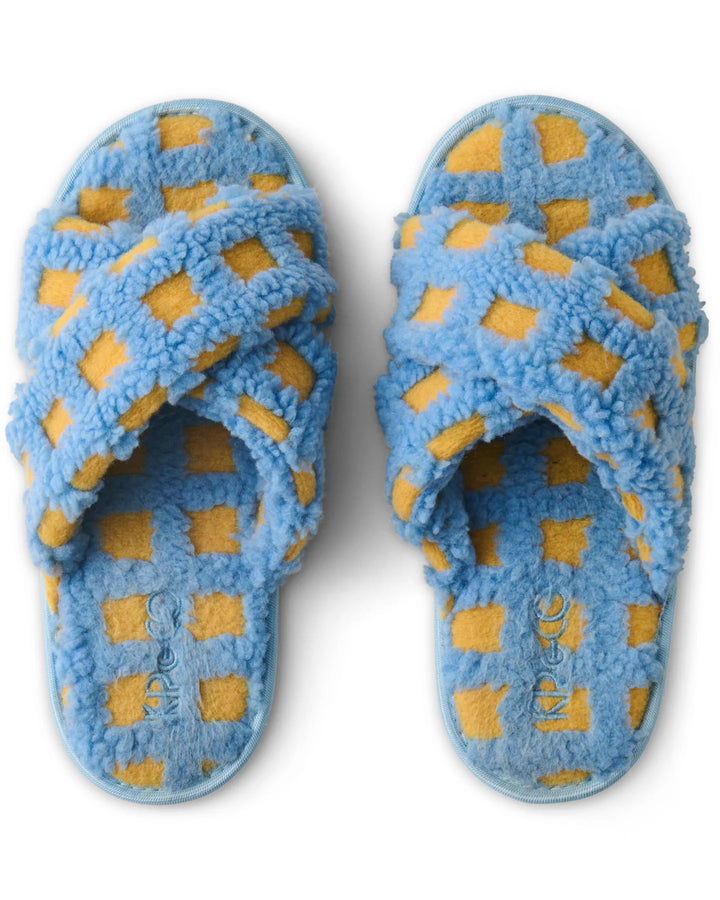 Kip & Co Ocean Shores Check Sherpa Adult Slippers