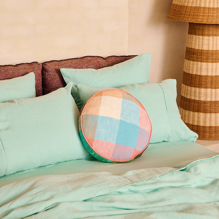 Kip & Co Paloma Tartan Woven Pea Cushion